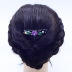 コーム ヨーロピアングラス ローズ 葉 ブラック レッド  かんざし ヘアアクセサリー 149449