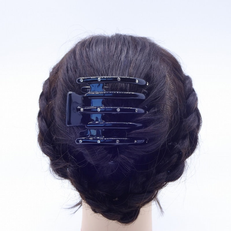 ヘアクリップ スターリリー ラインストーン ブラウン ブルー 134226