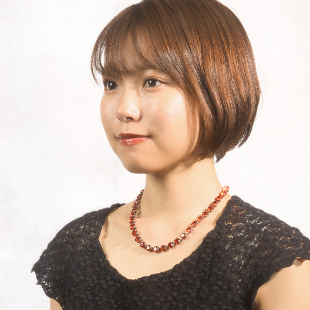 ネックレス ラインストーン オレンジ 051502
