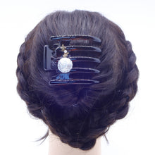 画像をギャラリービューアに読み込む, ヘアクリップ スターリリー ボヘミアングラス 淡水パール ブラウン ホワイト 薔薇 151078

