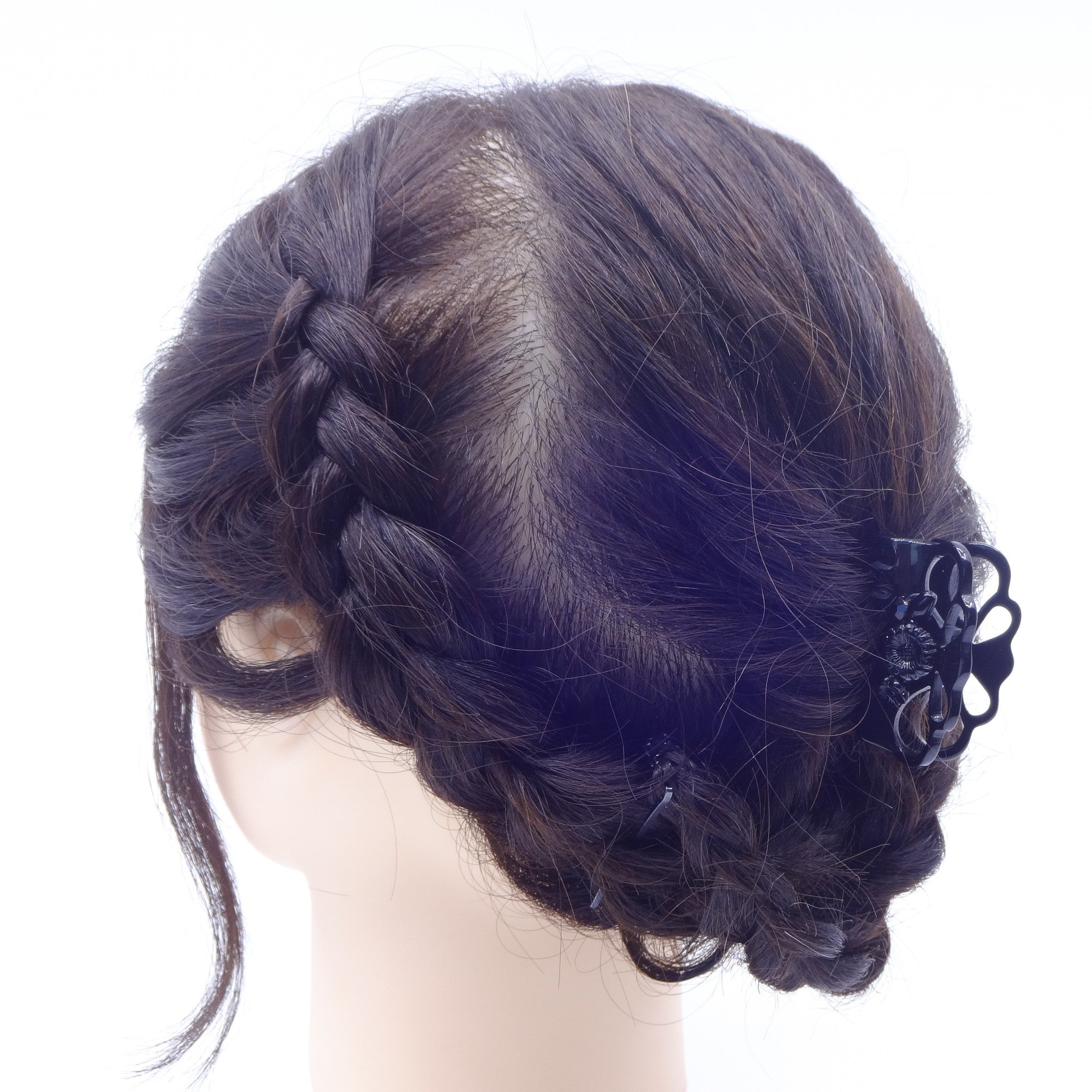 ヘアクリップ ガーデン ボヘミアングラス フラワー ブラック S 150995